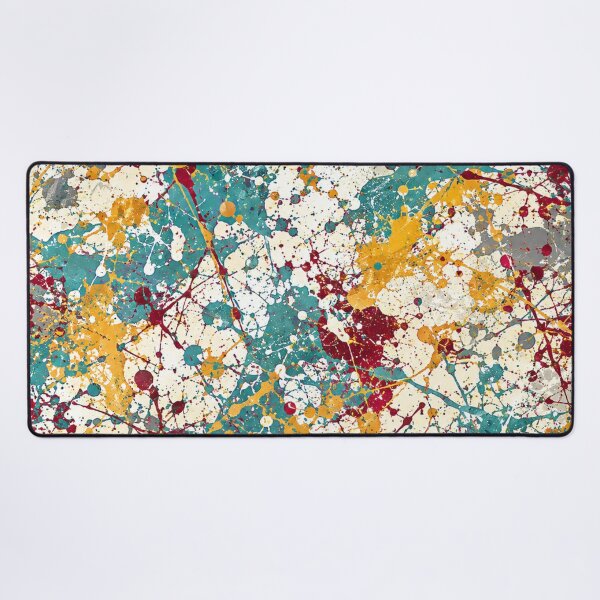 Item preview, Teal and Amber Splatter Action Abstract Art designed and sold by THE SPLATTERED HAUS BY SAGE BANKS.