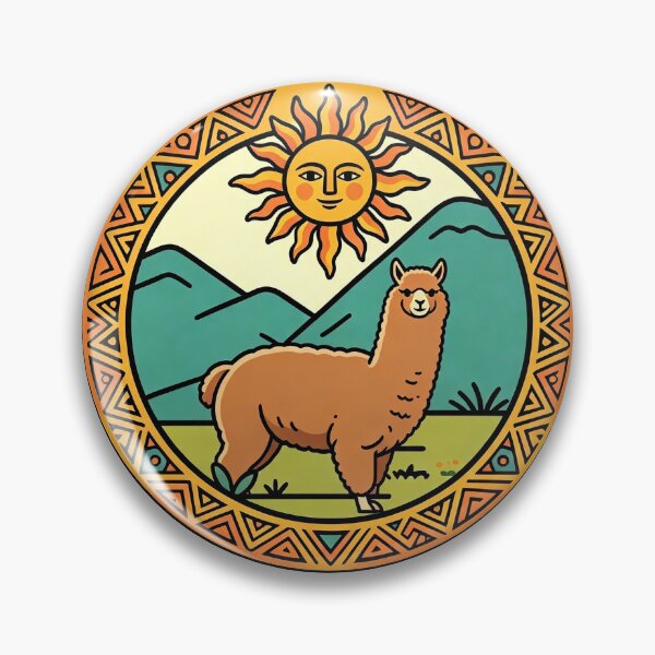 Item preview, Andean alpaca, sun and mountains designed and sold by mixoubraw.
