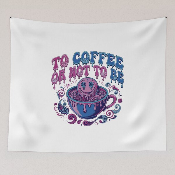 Item preview, Retro Neon Trippy Psychedelic Groovy Coffee designed and sold by Tininai.