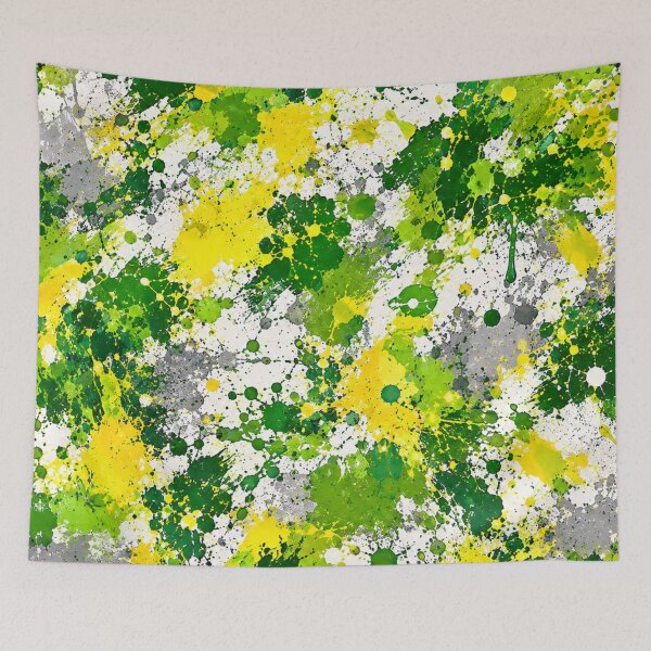 Item preview, Emerald and Lime Splatter Action Abstract Art designed and sold by THE SPLATTERED HAUS BY SAGE BANKS.