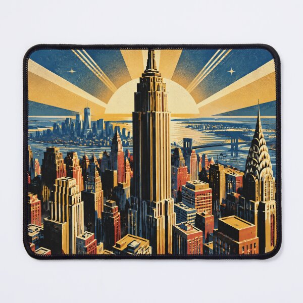 Item preview, Vintage Art Deco New York City Skyline Print designed and sold by Avenuse style.