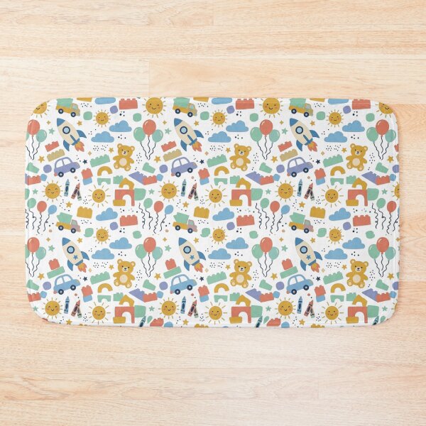 Item preview, Toddler Toys Rocket Teddy Bear Seamless Pattern Vintage Cartoon Art designed and sold by mood-draftsman.