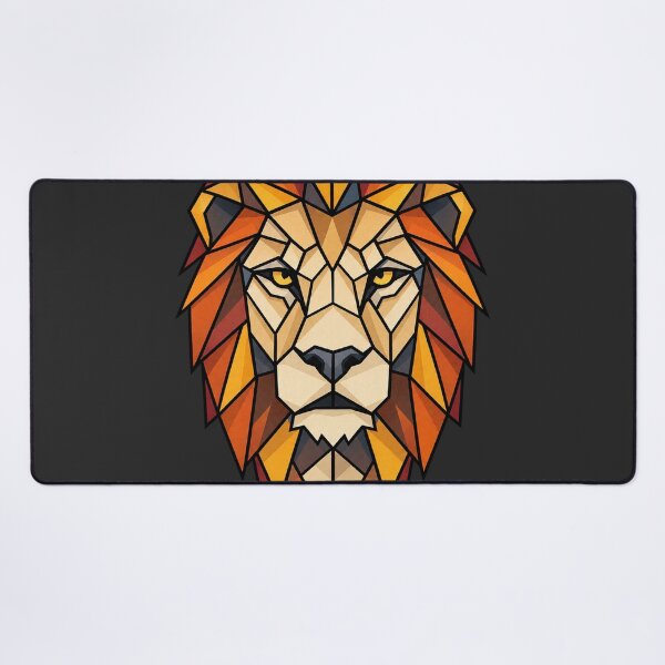 Item preview, Geometric Lion Head Low Poly Tribal Style Majestic Animal Art designed and sold by thatskawaii.