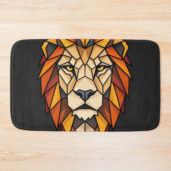 Item preview, Geometric Lion Head Low Poly Tribal Style Majestic Animal Art designed and sold by thatskawaii.
