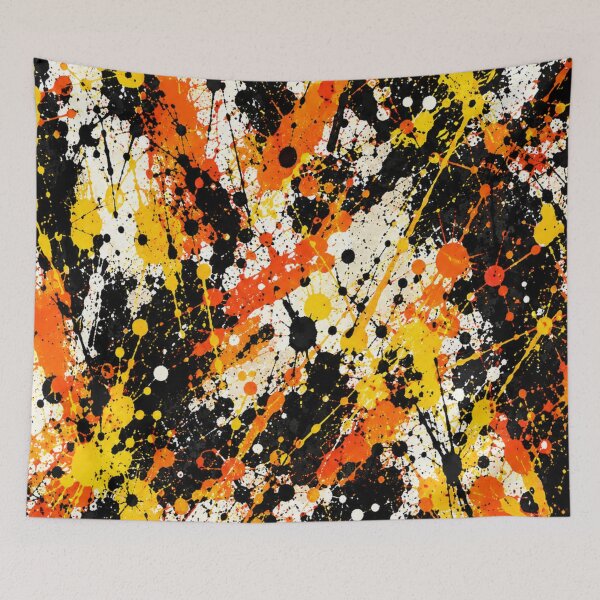 Item preview, Amber and Onyx Splatter Action Abstract Art designed and sold by THE SPLATTERED HAUS BY SAGE BANKS.