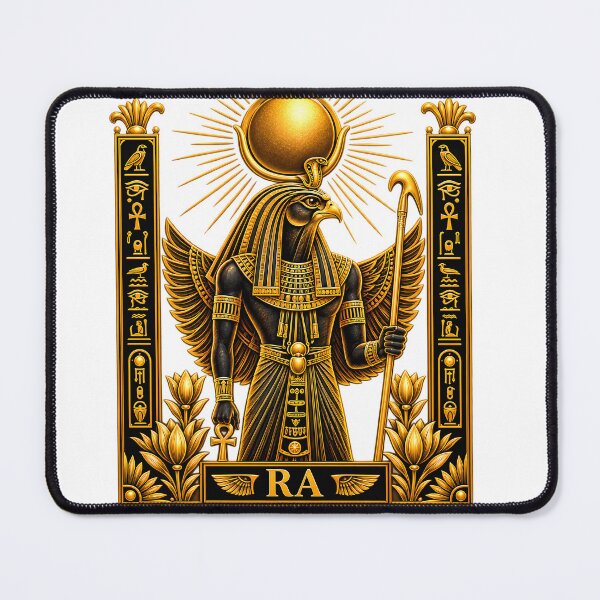 Item preview, RA - The Golden Egyptian Sun God | Luxury Black and Gold Pharaonic Mythology Art designed and sold by HoMya.