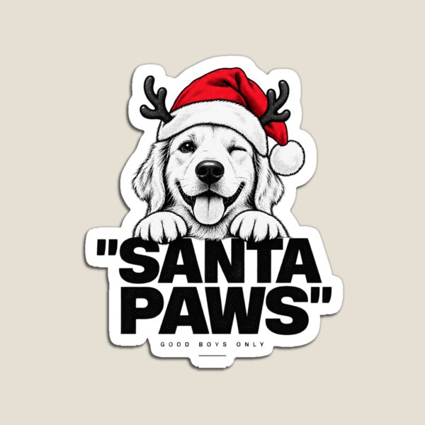 Item preview, Santa Paws Winking Christmas Puppy Streetwear Poster designed and sold by zzz888.