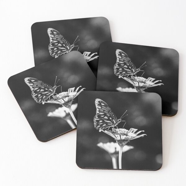 Item preview, B&W Butterfly on Zinnia Flower designed and sold by PhotoArtbyGrace.