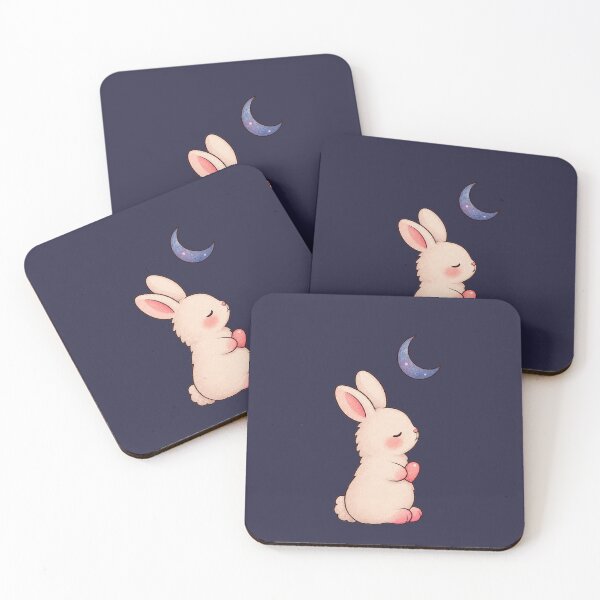 Item preview,  Bunny Under Crescent Moon Cute Pastel Night Animal Design designed and sold by thatskawaii.