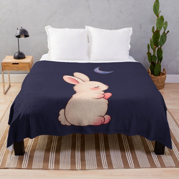 Item preview, Bunny Under Crescent Moon Cute Pastel Night Animal Design designed and sold by thatskawaii.