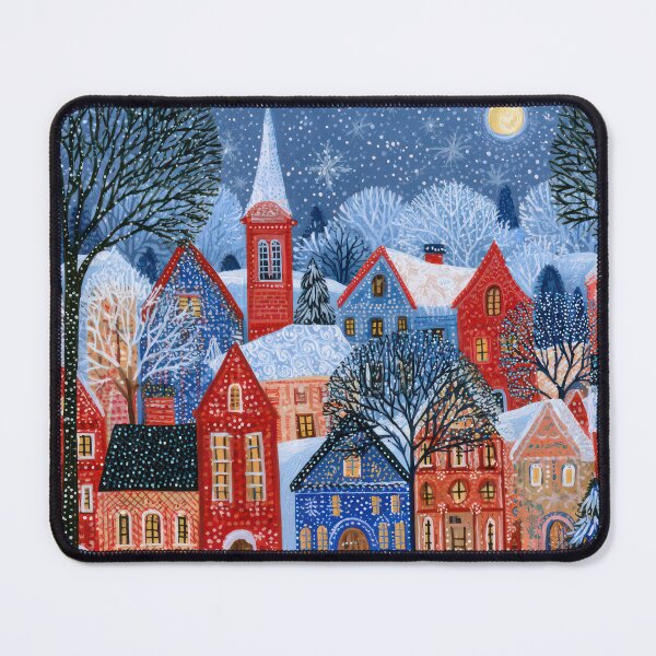 Item preview, Moonlight Over the Snowy Village designed and sold by NeoNebulaArt.