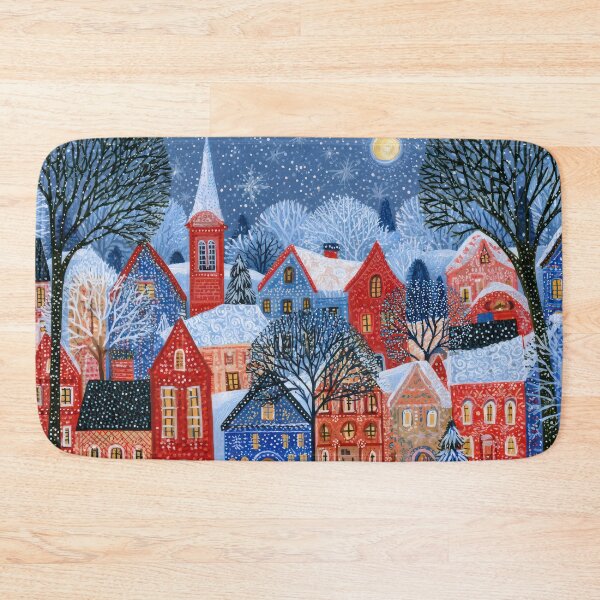 Item preview, Moonlight Over the Snowy Village designed and sold by NeoNebulaArt.
