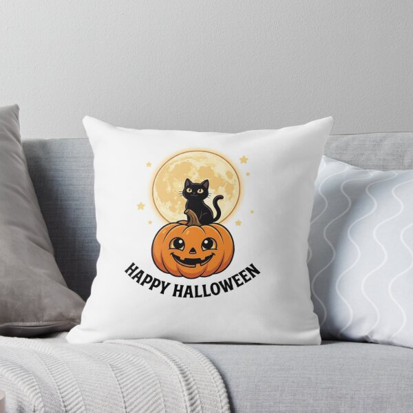 Item preview, Happy Halloween Cute Pumpkin and Black Cat designed and sold by umarajabeen.