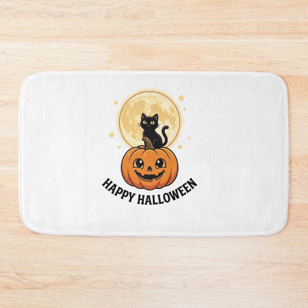 Item preview, Happy Halloween Cute Pumpkin and Black Cat designed and sold by umarajabeen.