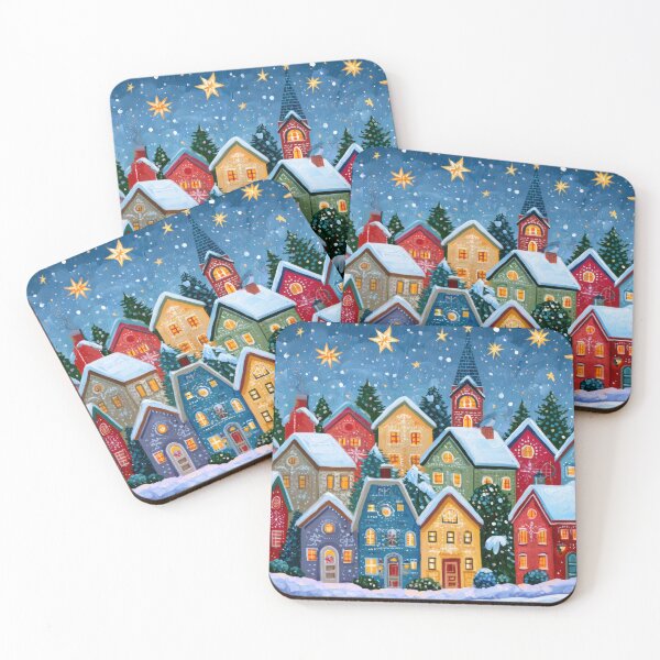 Item preview, Stars Above the Winter Village designed and sold by NeoNebulaArt.
