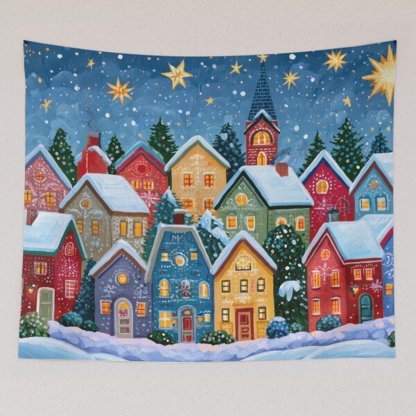 Item preview, Stars Above the Winter Village designed and sold by NeoNebulaArt.