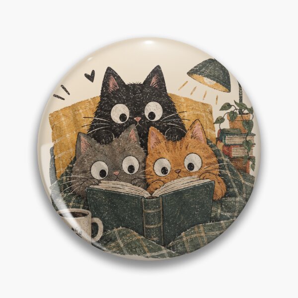 Item preview, Cute Cats Reading Book Vintage Cozy Reader Illustration designed and sold by hamadacolonel.
