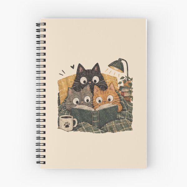 Item preview, Cute Cats Reading Book Vintage Cozy Reader Illustration designed and sold by hamadacolonel.