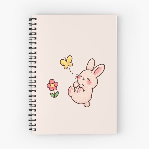 Item preview, Cute Kawaii Bunny with Butterfly and Flower, Pastel Spring Art designed and sold by thatskawaii.