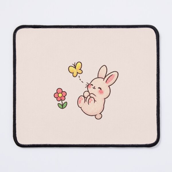 Item preview, Cute Kawaii Bunny with Butterfly and Flower, Pastel Spring Art designed and sold by thatskawaii.