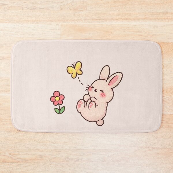 Item preview, Cute Kawaii Bunny with Butterfly and Flower, Pastel Spring Art designed and sold by thatskawaii.