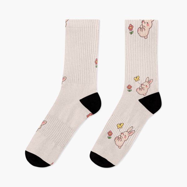 Item preview, Cute Kawaii Bunny with Butterfly and Flower, Pastel Spring Art designed and sold by thatskawaii.