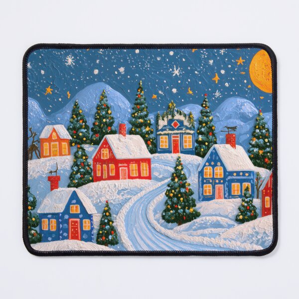 Item preview, Golden Moon Christmas Village designed and sold by NeoNebulaArt.