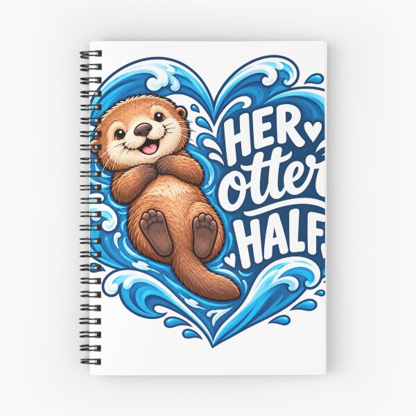 Item preview, Her Otter Half Cute Sea Otter Romantic Couple Valentine's Day Graphic designed and sold by PixelForge Studio2.