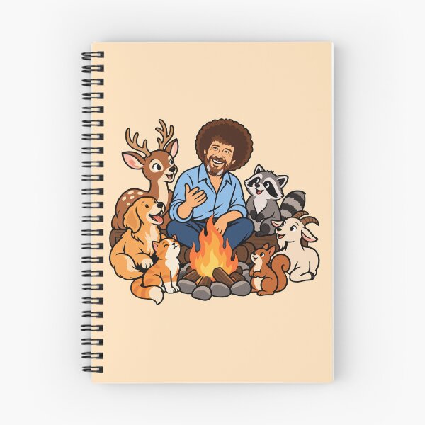 Item preview, Bob Ross with Woodland Animals Around a Campfire designed and sold by karamram.