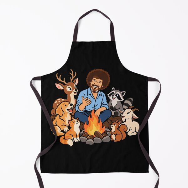 Item preview, Bob Ross with Woodland Animals Around a Campfire designed and sold by karamram.
