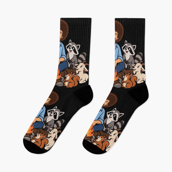 Item preview, Bob Ross with Woodland Animals Around a Campfire designed and sold by karamram.