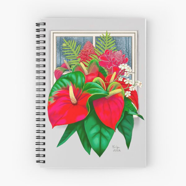 Item preview, Anthurium and torch ginger christmas bouquet designed and sold by Lynne Fulp.