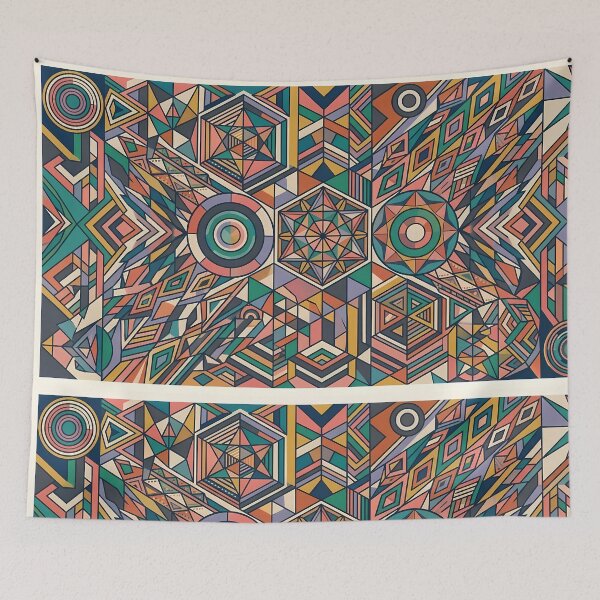 Item preview, E Vibrant Sacred Geometry Abstract Mandala Art Print designed and sold by ART ATTACK ZONE.