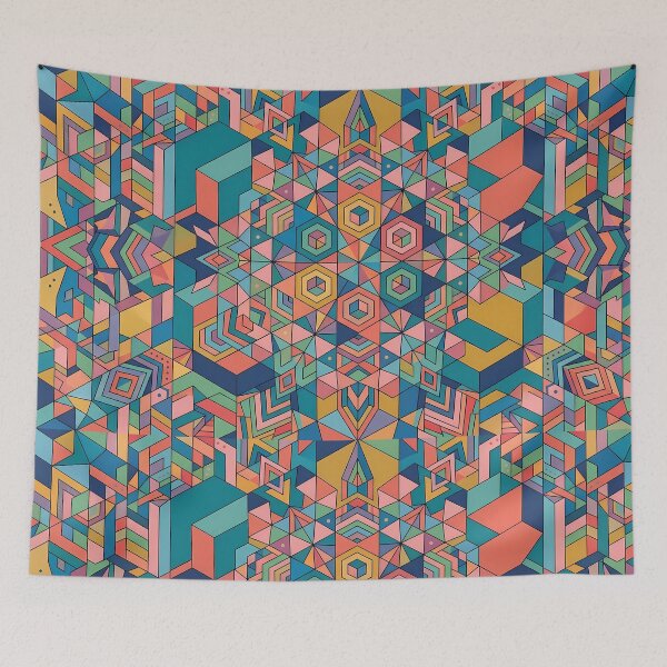 Item preview, F Vibrant Sacred Geometry Abstract Mandala Art Print designed and sold by ART ATTACK ZONE.