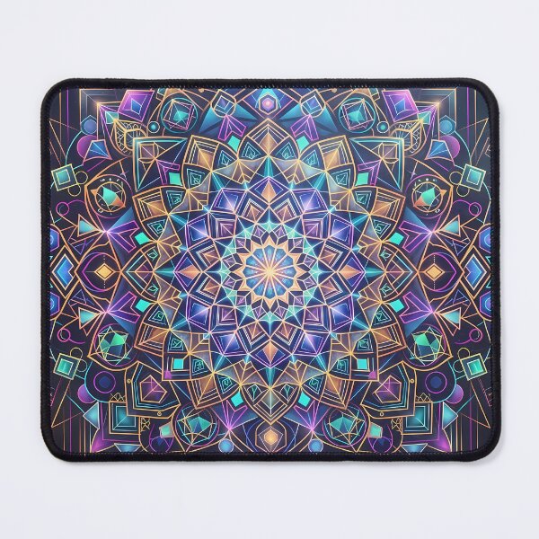 Item preview, G Vibrant Sacred Geometry Abstract Mandala Art Print designed and sold by ART ATTACK ZONE.