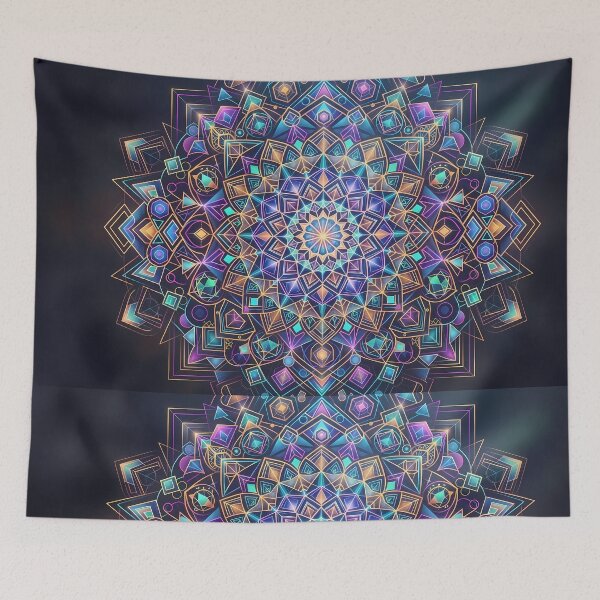 Item preview, G Vibrant Sacred Geometry Abstract Mandala Art Print designed and sold by ART ATTACK ZONE.