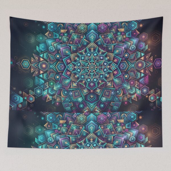 Item preview, H Vibrant Sacred Geometry Abstract Mandala Art Print designed and sold by ART ATTACK ZONE.