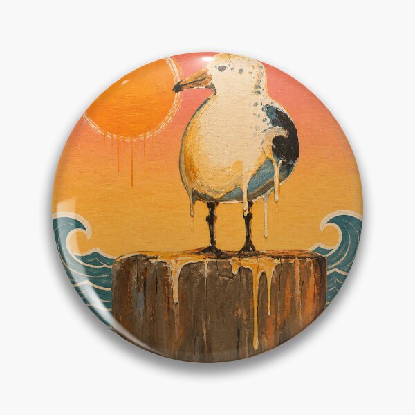 Item preview, Melted Seagull Badge – Smokin Lizard Melt Series designed and sold by kevnmel1964.