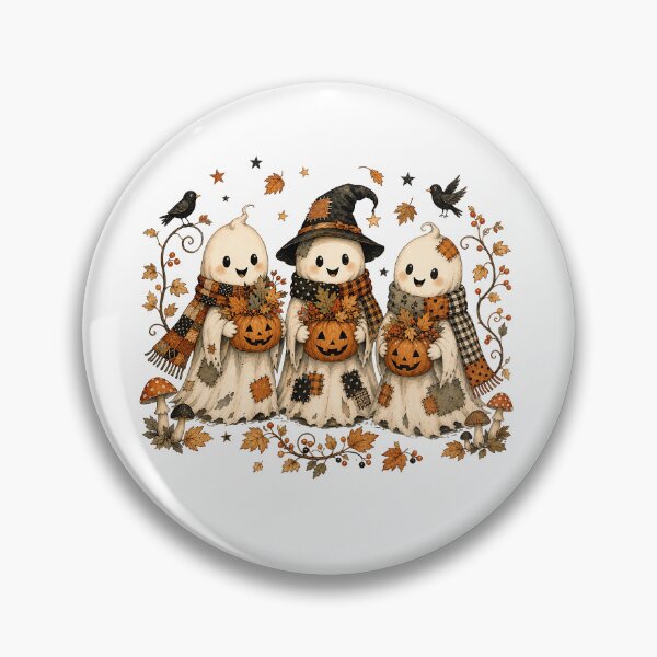 Item preview, Cheerful Ghost Children – Vintage Trick-or-Treat Trio designed and sold by JoyfullyOffbeat.