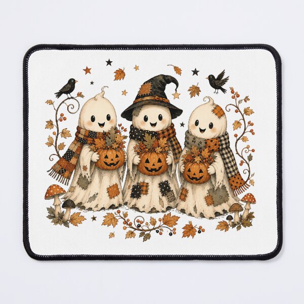 Item preview, Cheerful Ghost Children – Vintage Trick-or-Treat Trio designed and sold by JoyfullyOffbeat.