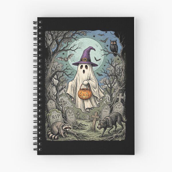 Item preview, Vintage Halloween Spooky Graveyard Ghost Raccoon designed and sold by TeeARTHY.