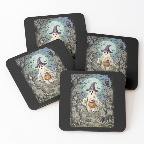 Item preview, Vintage Halloween Spooky Graveyard Ghost Raccoon designed and sold by TeeARTHY.