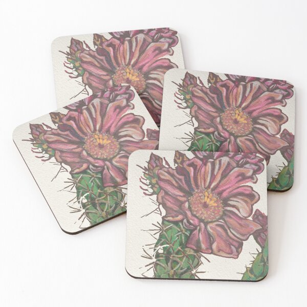 Item preview, Pink cactus flower with dense spines designed and sold by The Flourished Art.