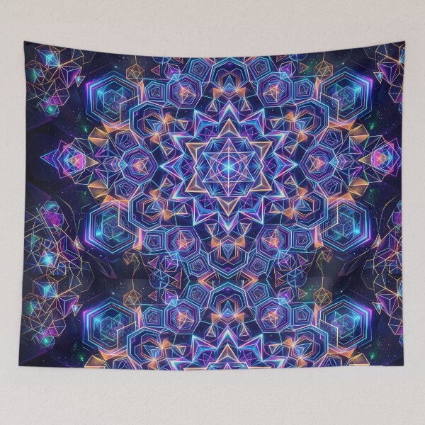 Item preview, 1 Vibrant Sacred Geometry Abstract Mandala Art Print designed and sold by ART ATTACK ZONE.