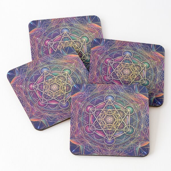 Item preview, 2 Vibrant Sacred Geometry Abstract Mandala Art Print designed and sold by ART ATTACK ZONE.
