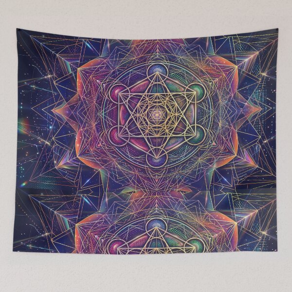 Item preview, 2 Vibrant Sacred Geometry Abstract Mandala Art Print designed and sold by ART ATTACK ZONE.