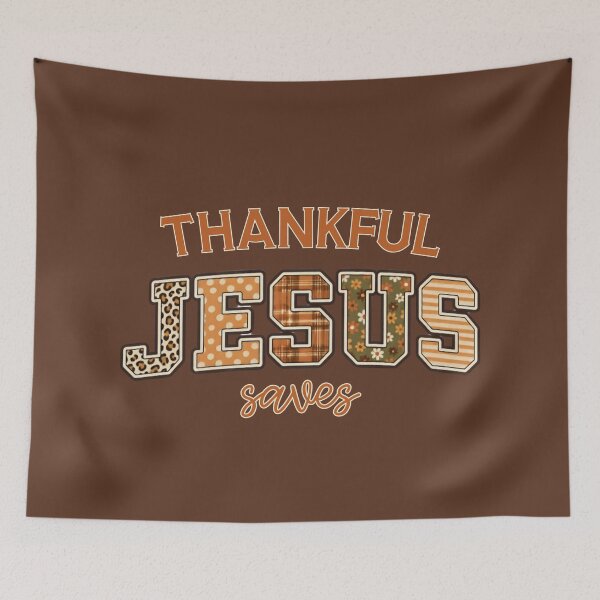 Item preview, Thankful Jesus Saves Thanksgiving Fall Christian Religious designed and sold by Forevermore.