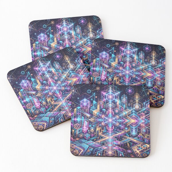 Item preview, 3 Vibrant Sacred Geometry Abstract Mandala Art Print designed and sold by ART ATTACK ZONE.