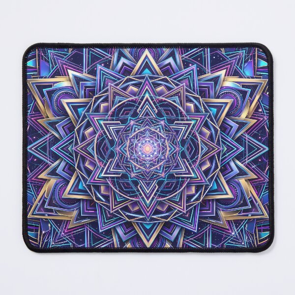 Item preview, 4 Vibrant Sacred Geometry Abstract Mandala Art Print designed and sold by ART ATTACK ZONE.
