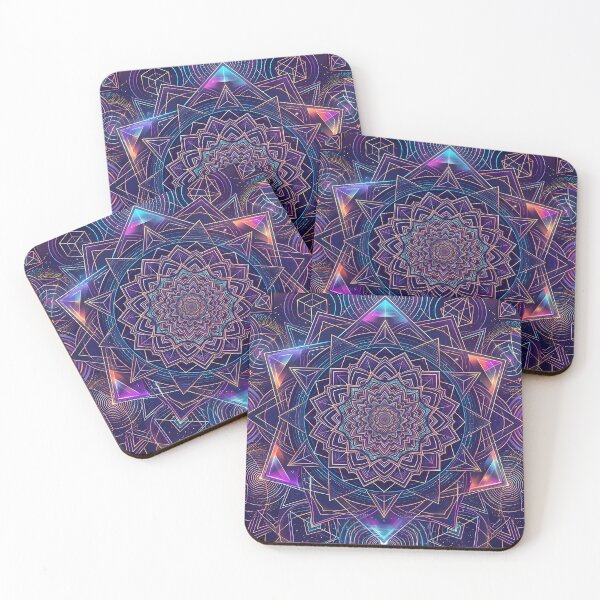 Item preview, 5 Vibrant Sacred Geometry Abstract Mandala Art Print designed and sold by ART ATTACK ZONE.